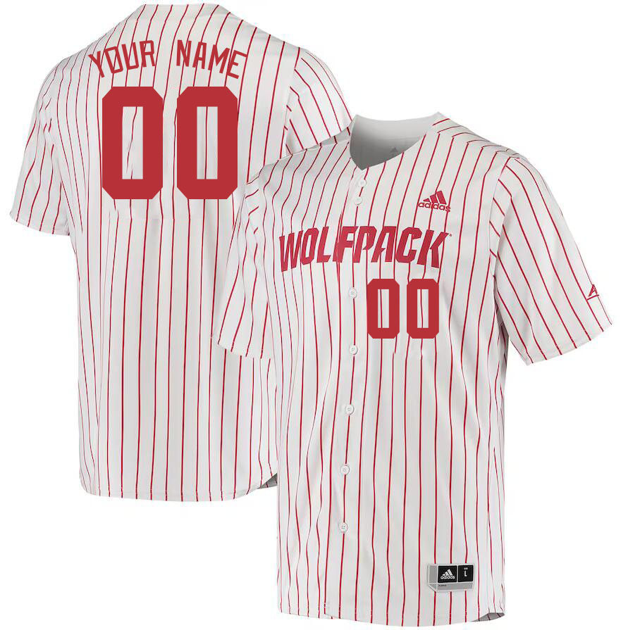 Custom NC State Wolfpacks Name And Number College Baseball Jerseys Stitched-Pinstripe